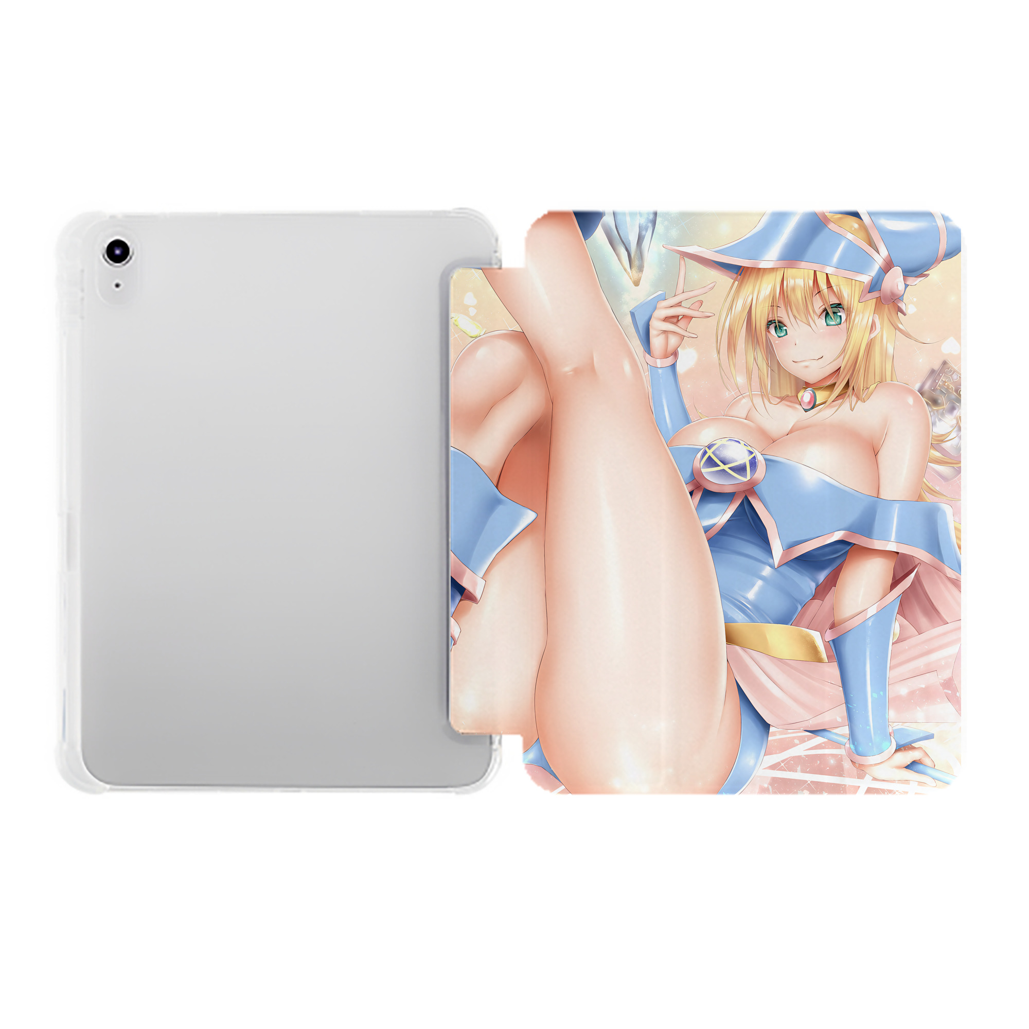 （画像用） 遊☆戯☆王 Yu-Gi-Oh! IPad ケース ペン収納付き 三つ折りスタンド PUレザー×シリコン 対応機種9.5/10.5/10.9インチ